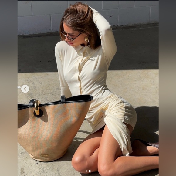 Lioness Elegant Cream Long Sleeve Dress - Picture 2 of 6